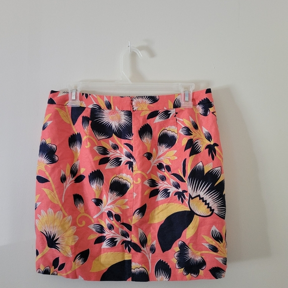 J Crew Linen Blend Hibiscus Floral Skirt - Picture 7 of 9